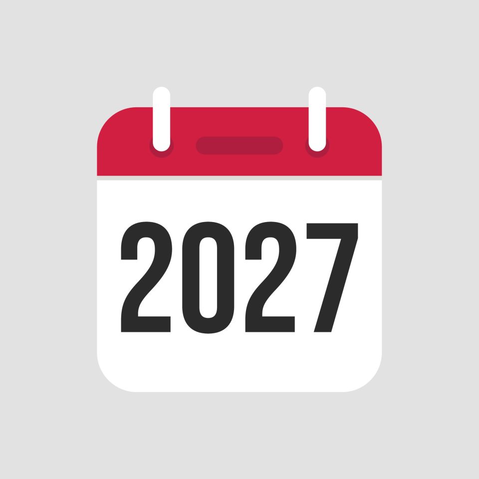 2027 calendar icon symbol vector