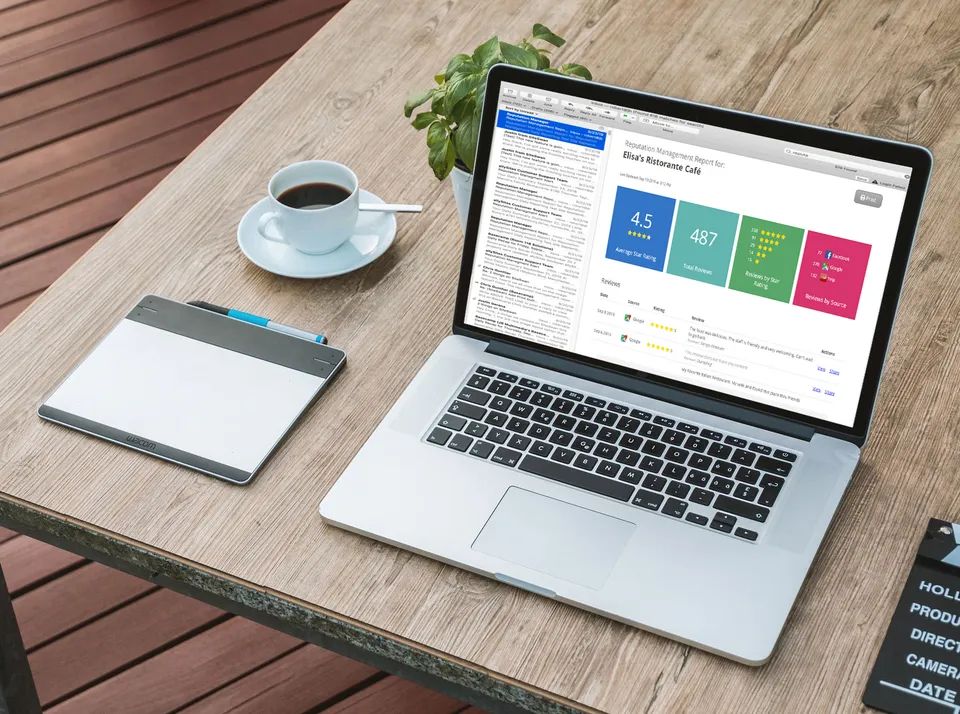 Hands protecting a glowing star rating