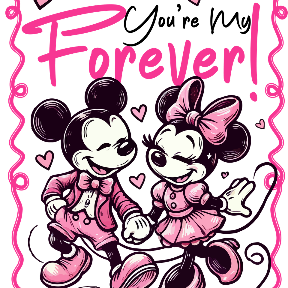 Seasons   valentines day mickey and minnie you’re my forever valentine card