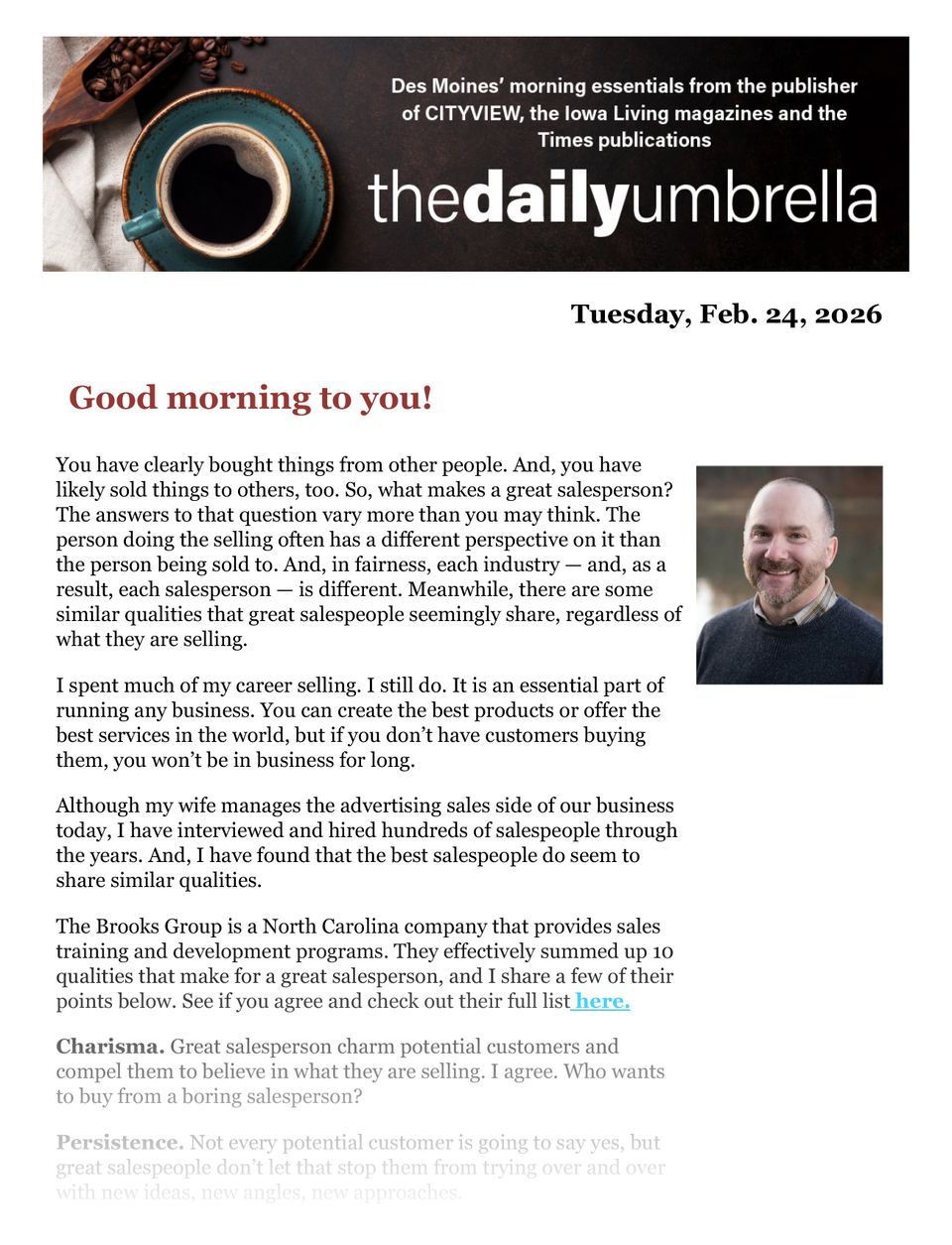 Daily umbrella feb. 24  dm city council approves towing contract  wonder bargain  difference between boxer and person with a cold  1