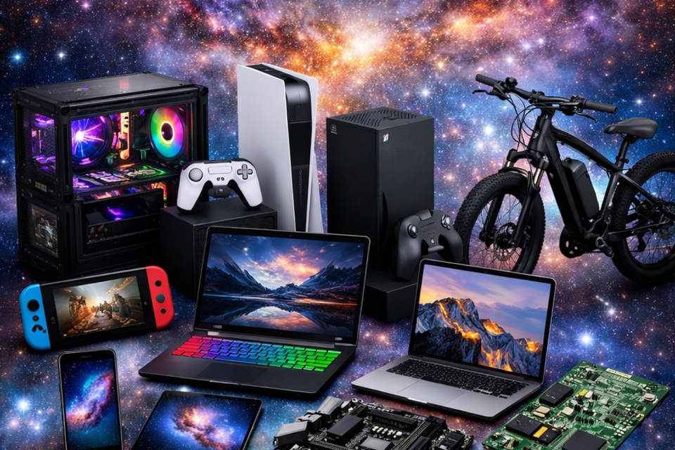 Galactic computers logo with address 3