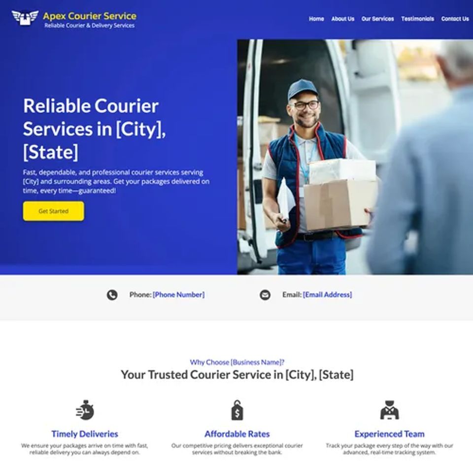 Awf courier service website design theme original