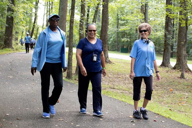 Seniors Walking in Jacksonville, NC Park 