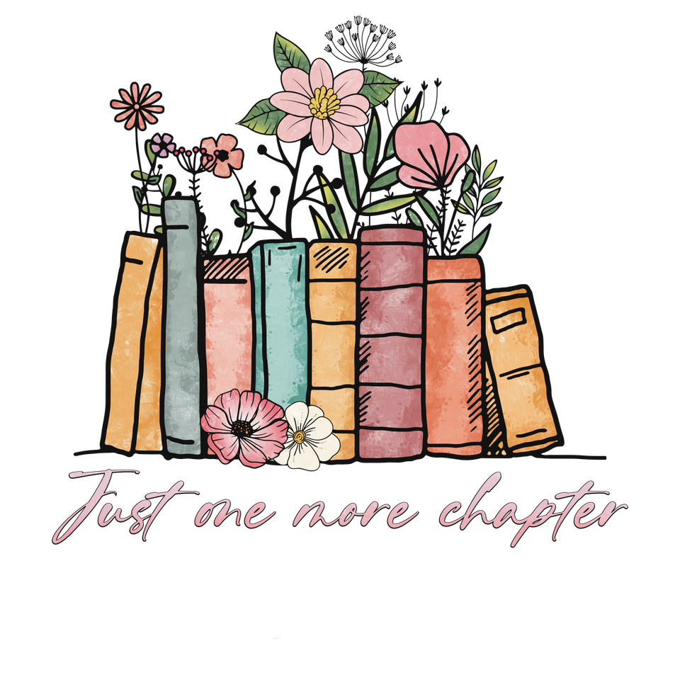 School   reading just one more chapter floral 