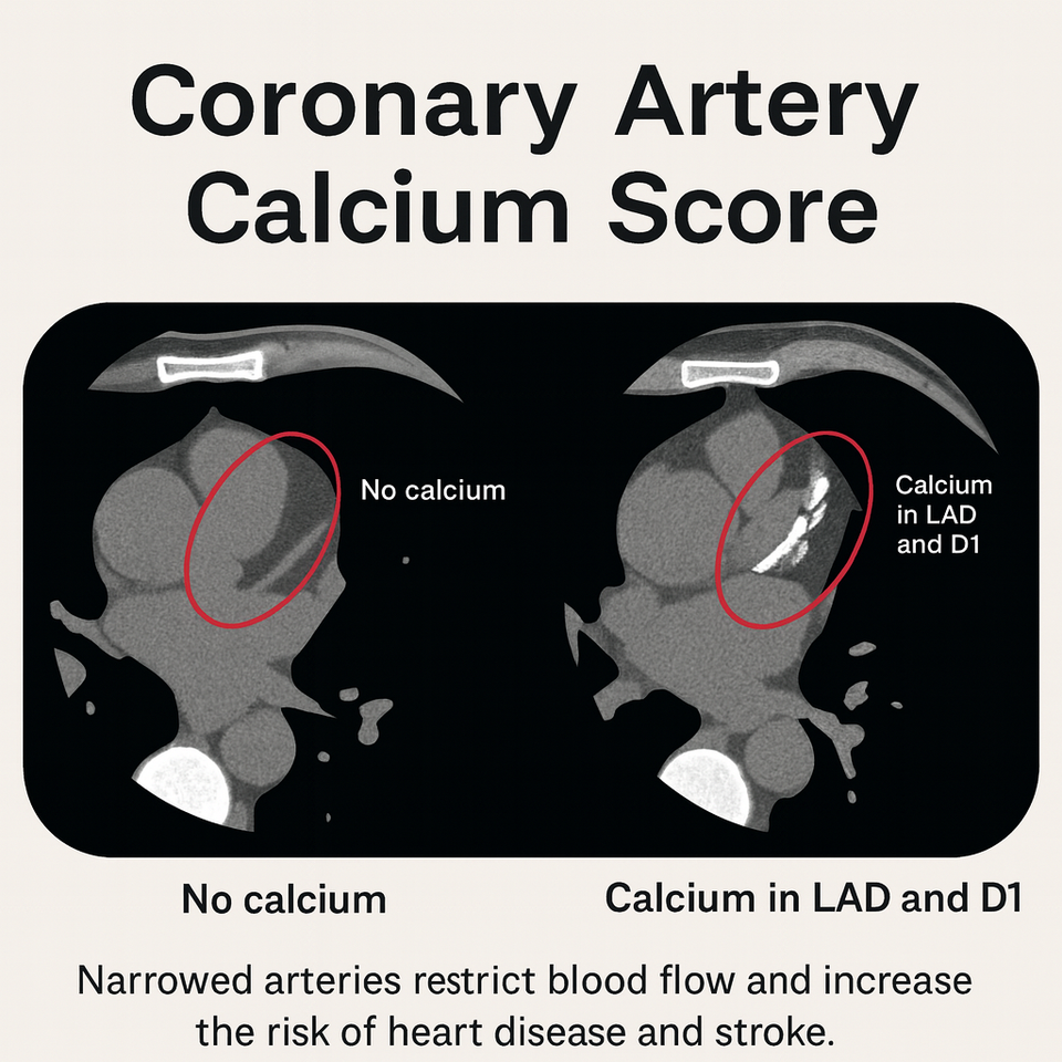 Ct coronary artery calcium score – no calcium vs. calcium present los angeles heart disease prevention