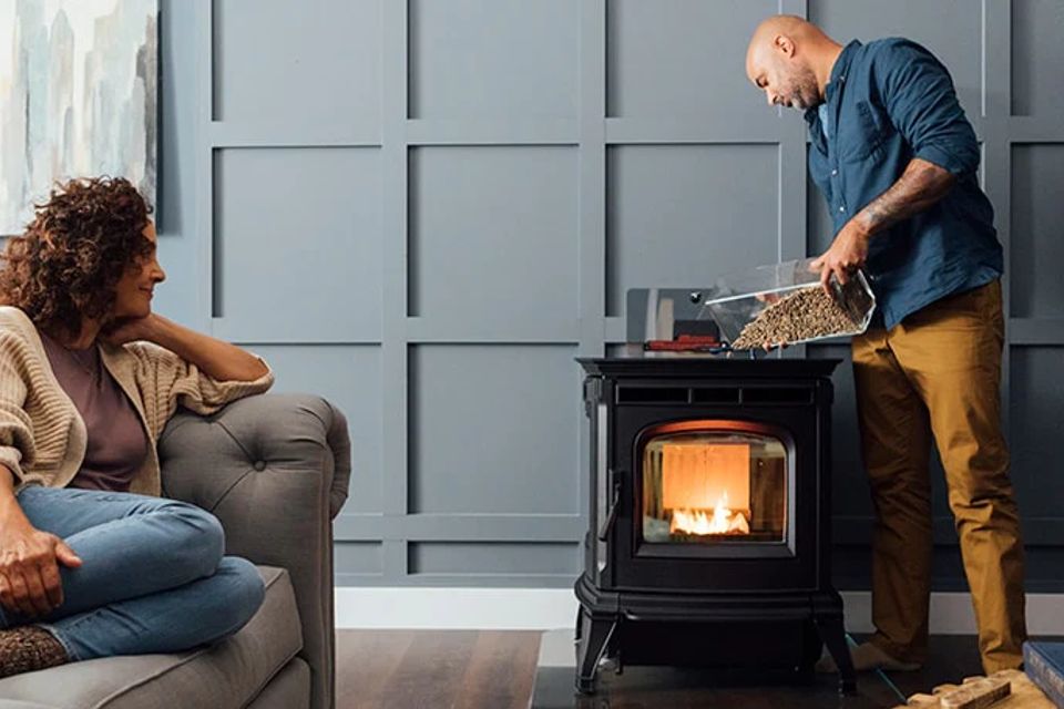 refilling pellet stove