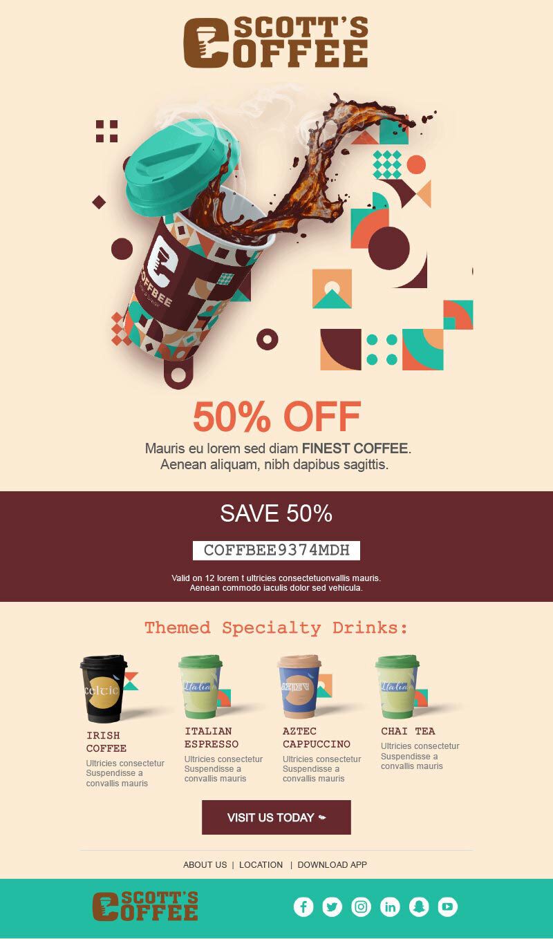 Email layouts template 14 example