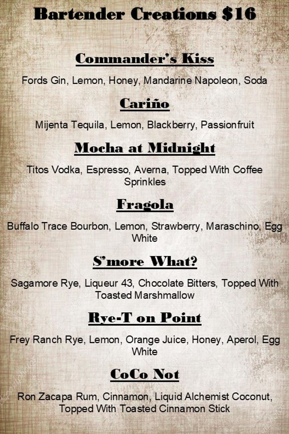 New drink menu fall 2025 bartender creations   copy