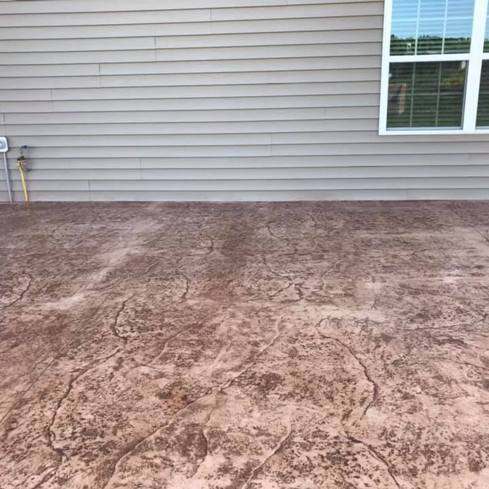 Stamped concrete patio