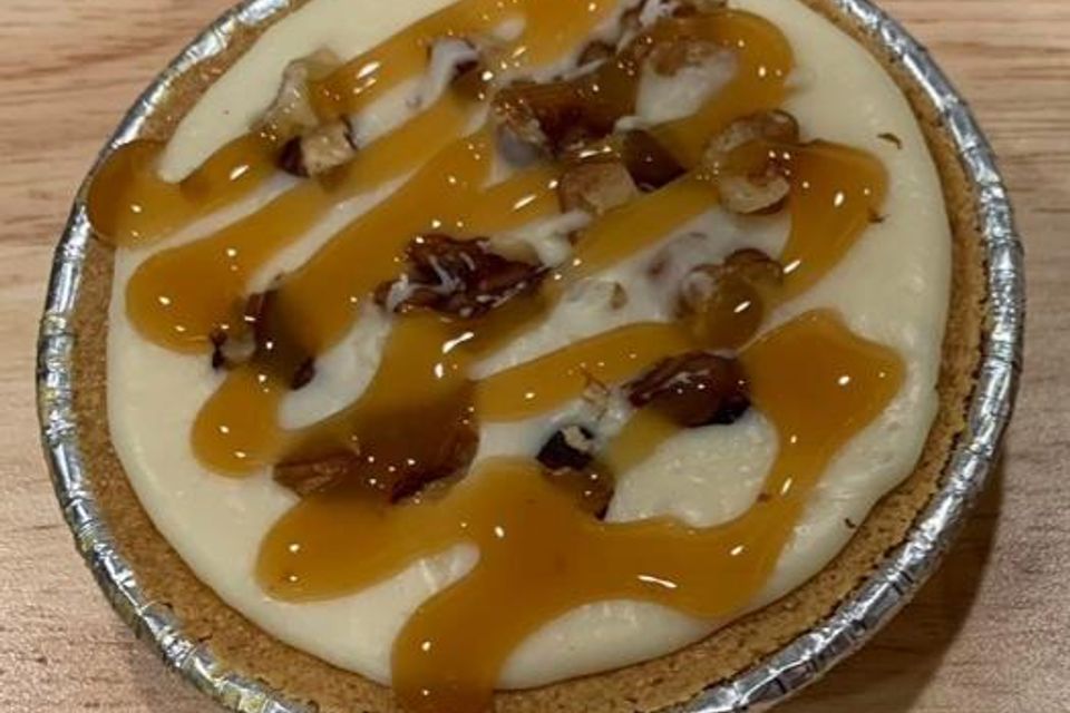 Maple pecan with caramel pie