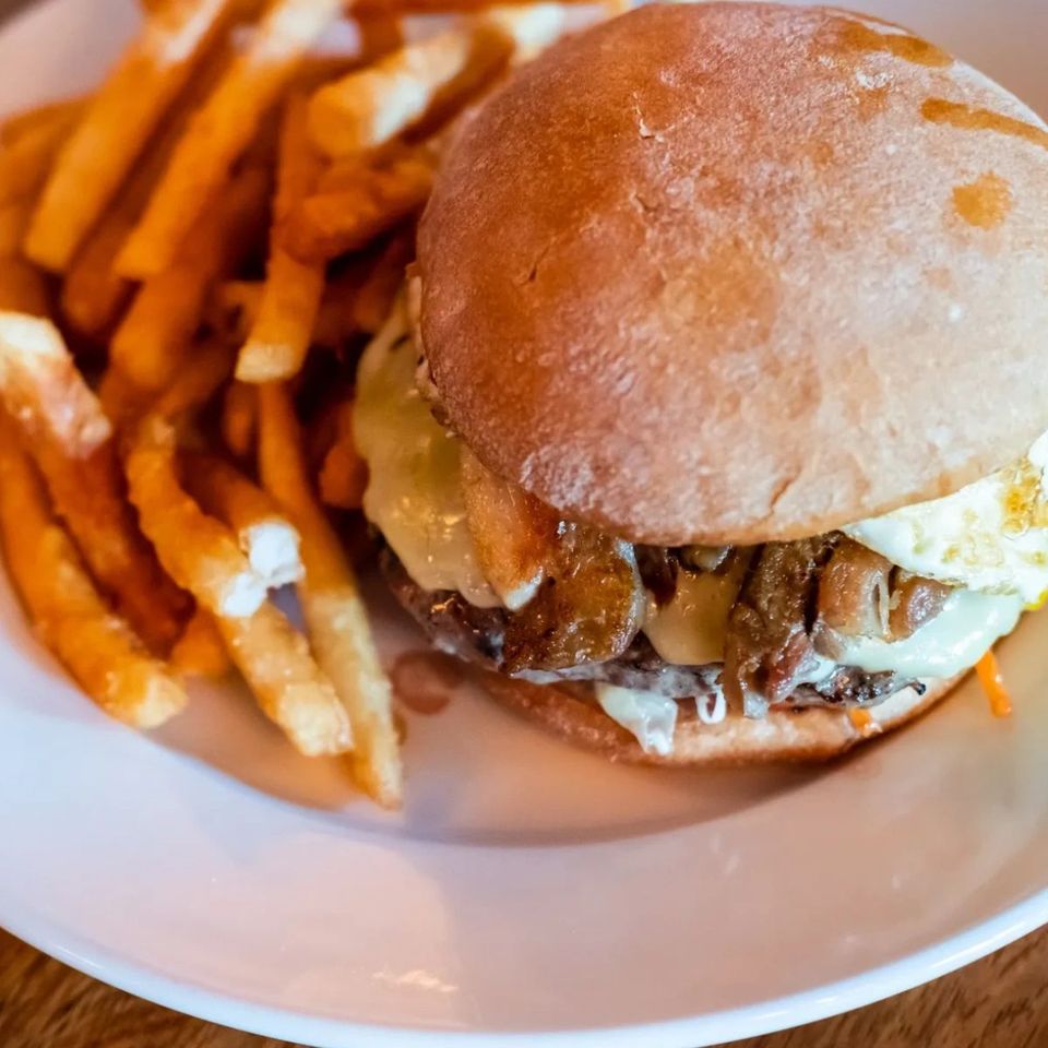 F d burger with fries