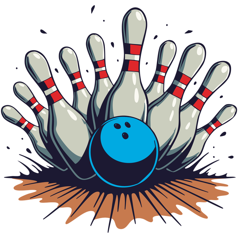 Bowling   pins and blue ball 3 02