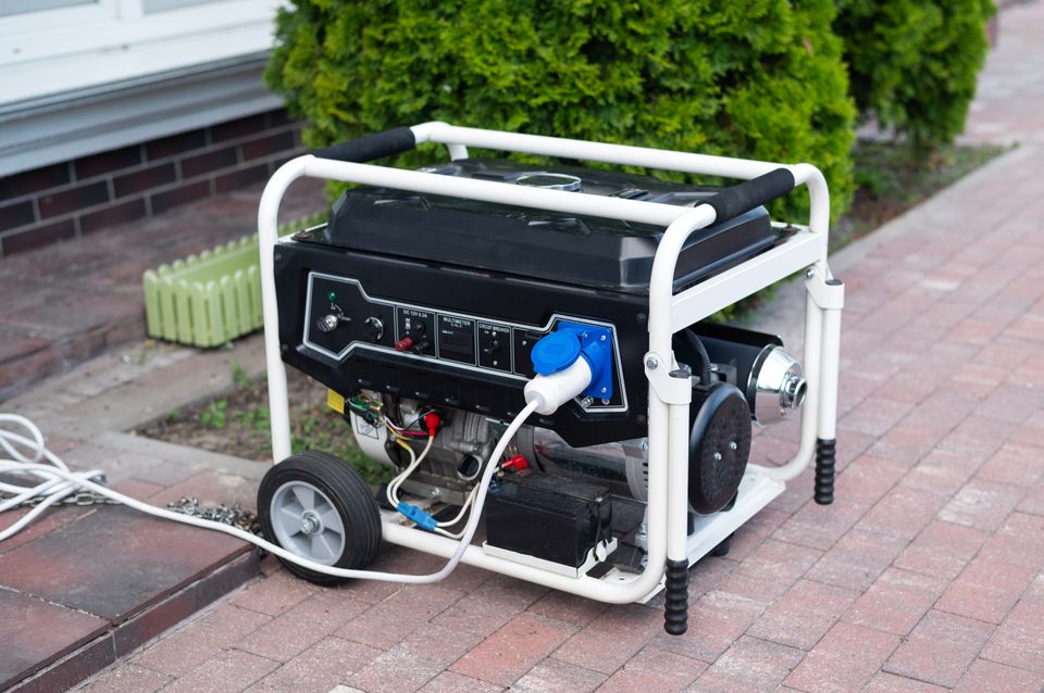 Power supply generator placed street sidewalk outdoor diesel power generator ukraine