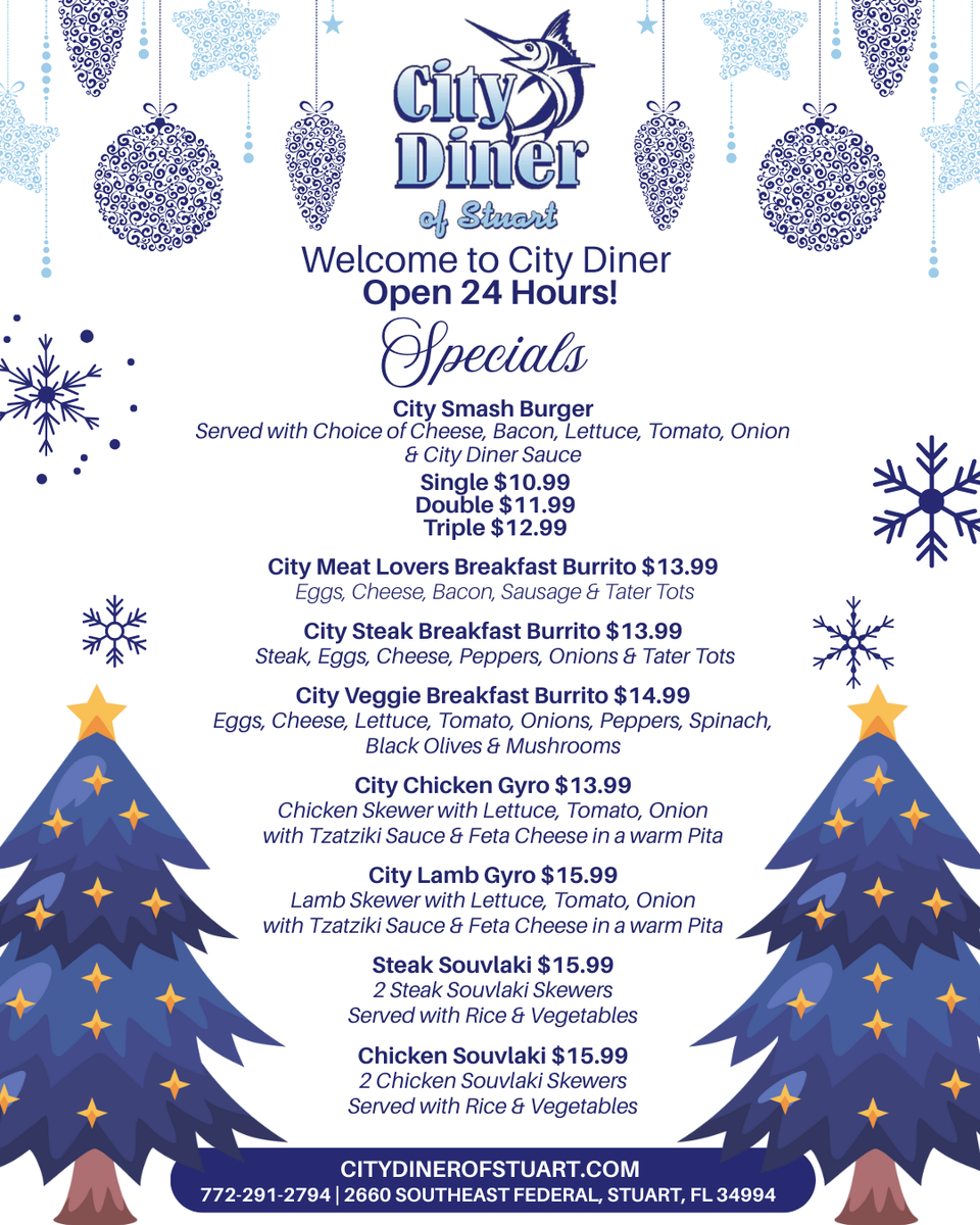 City diner specials 12.16