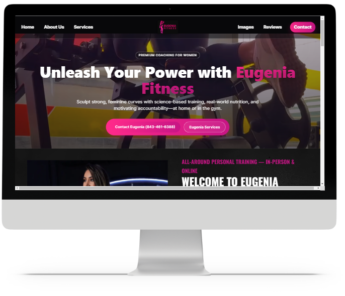 Eugenia Fitness website by WPB WebDesigns UK – homepage preview