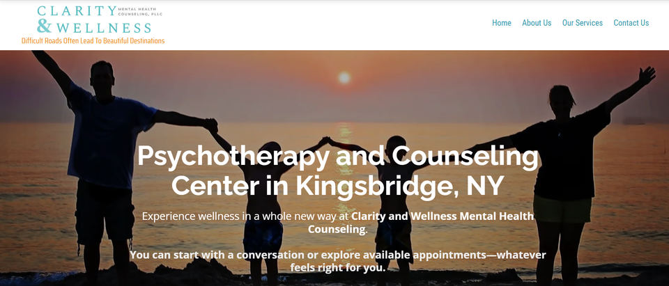 Clarity and wellness mental health counseling demo website screenshot