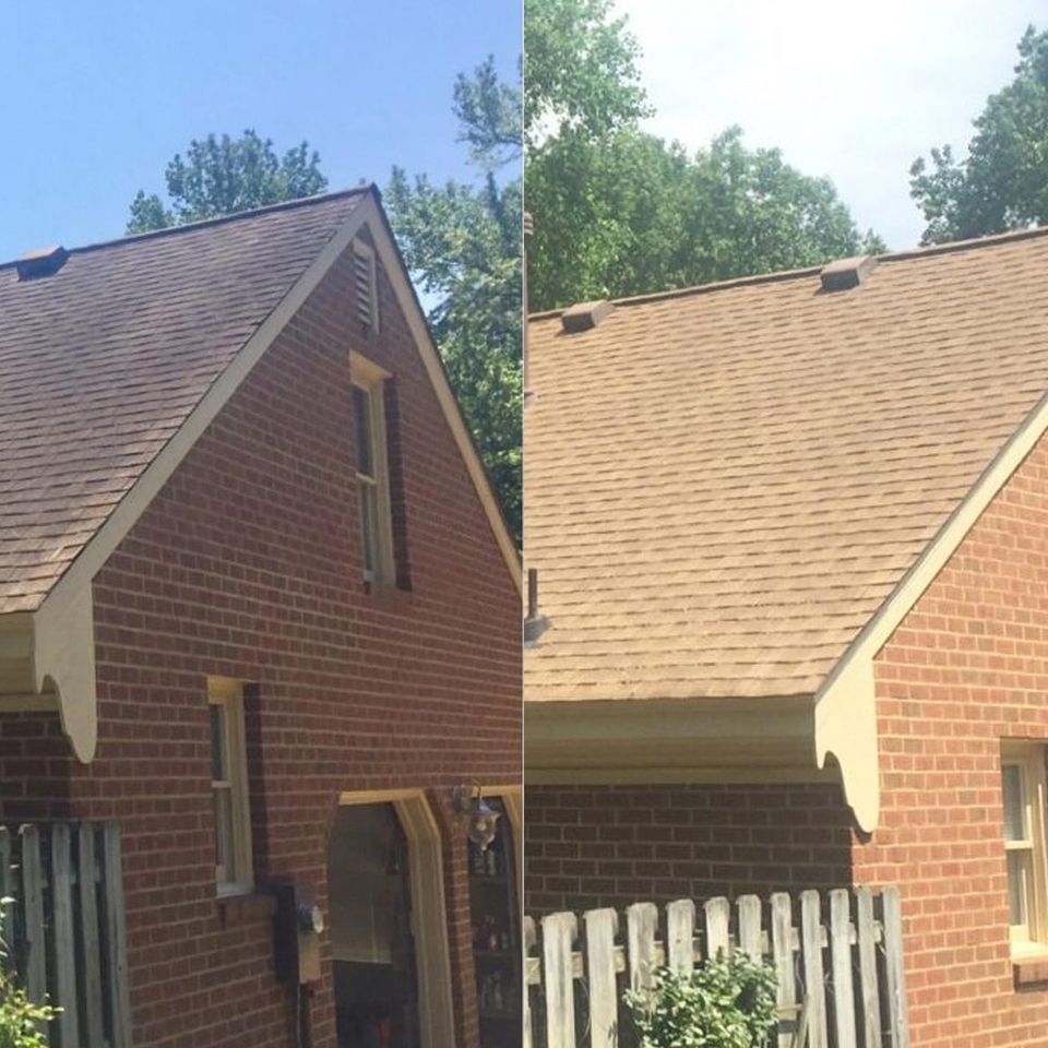 Before and After Roof Cleaning