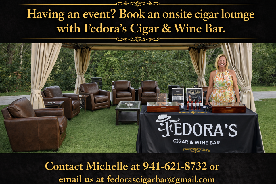 Onsite cigar lounge ad