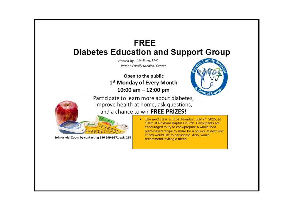 Updates diabetes education class flyer 2