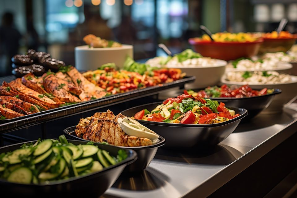 Variety premade meals supermarket deli