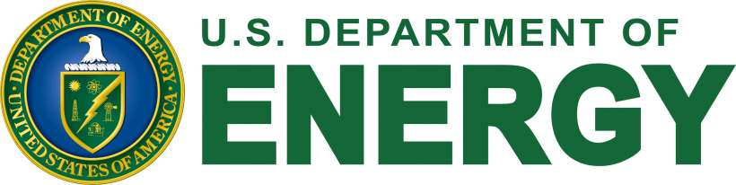 U.S. Department of Energy logo featuring an eagle and energy symbols, representing America's energy policies and innovation.