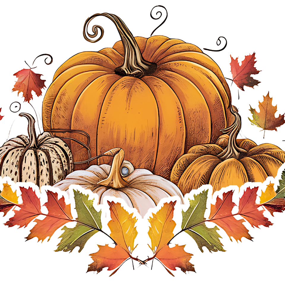 Seasons   fall pumpkin and leaves