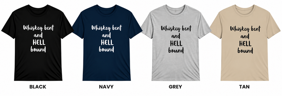 Whiskey bent t shirt color collection