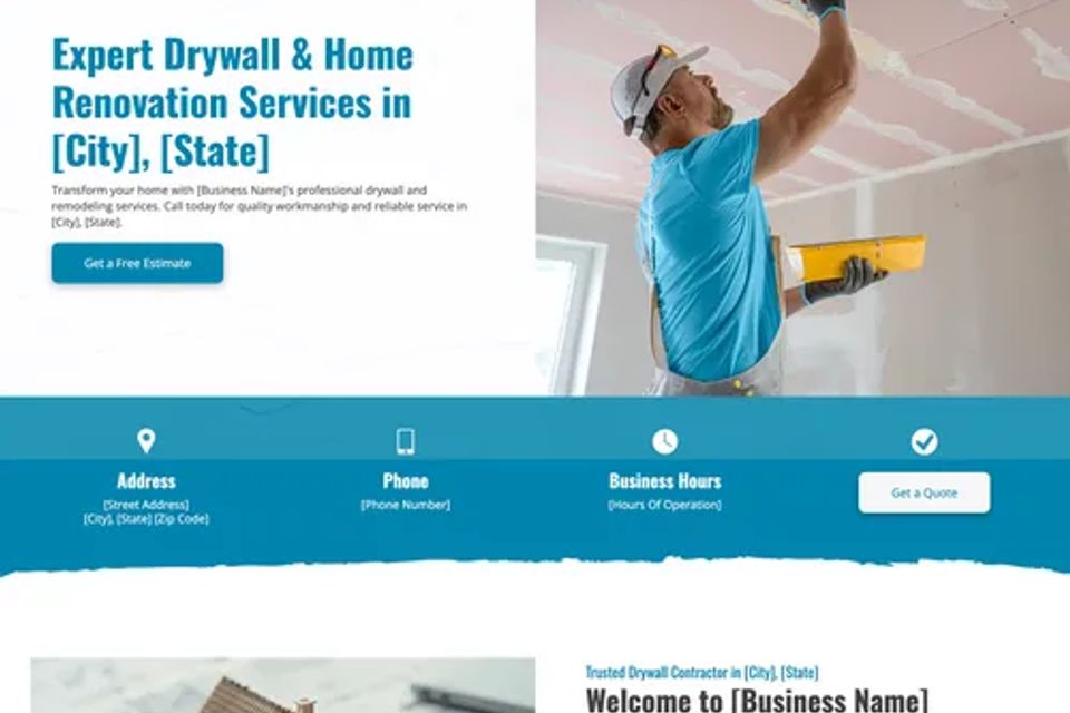 Drywall contractor website design theme original