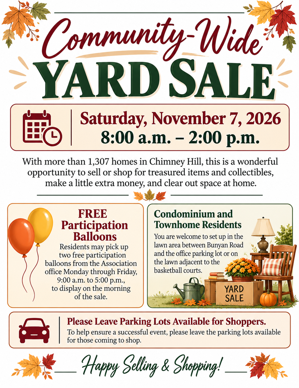 Community wide fall yard sale flyer