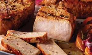 Boneless pork chops   cooked and sliced