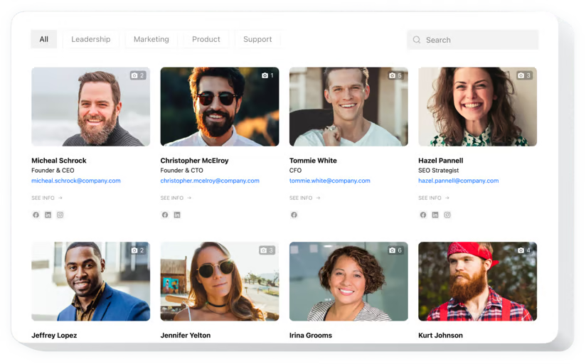 Team showcase webspace launcher