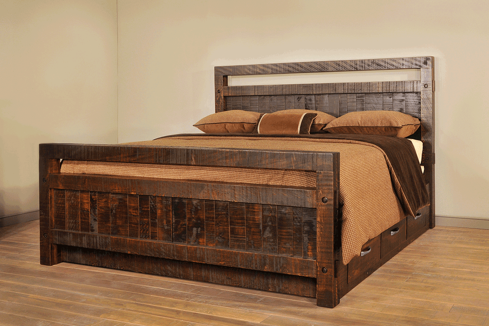 Timber bed w drawers s sct