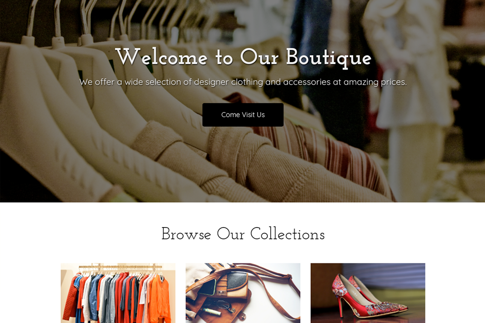 Clothing boutique website theme original