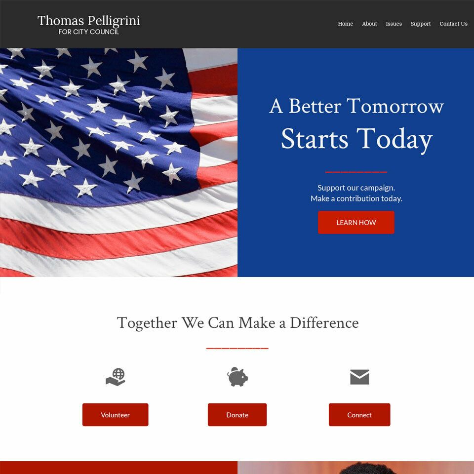 Political candidate website template