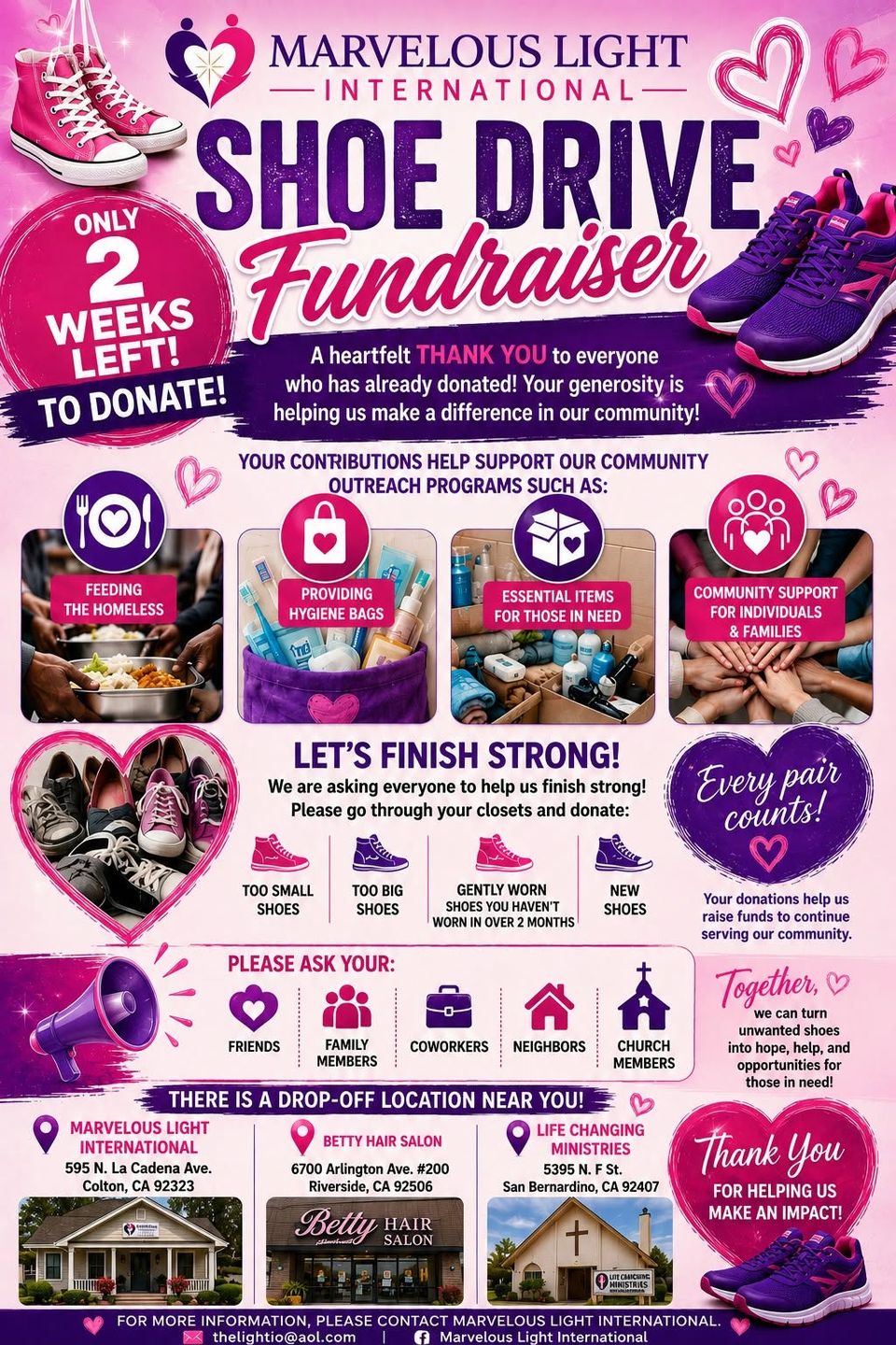 Shoe drive flyer