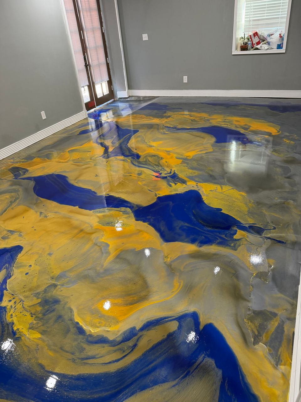 Blue gold metallic