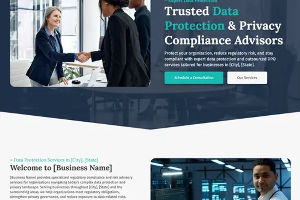 Data protection website design theme original
