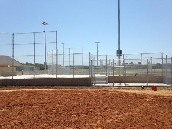 Baseball field complex chain link fences