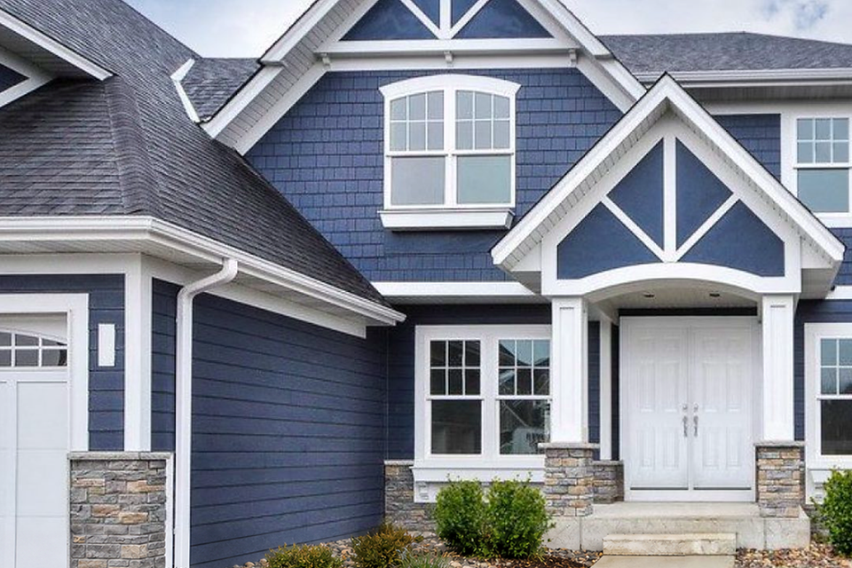 Navy craftsman home exterior