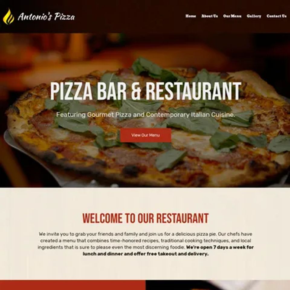 Gourmet brick oven pizza website template original