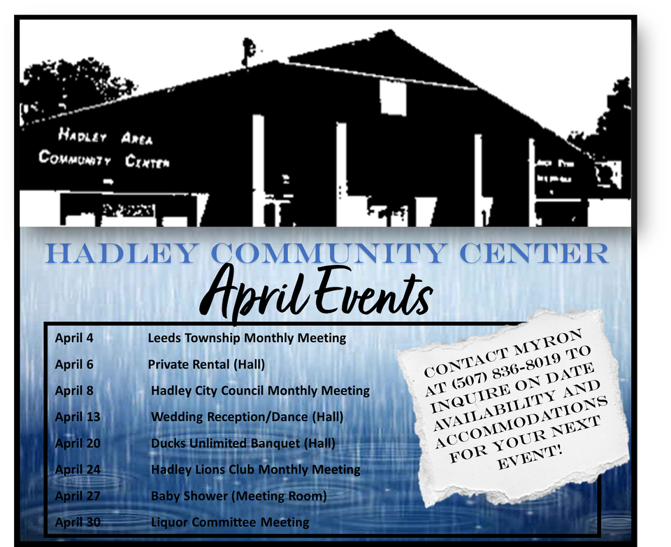 Community center events   april 2024