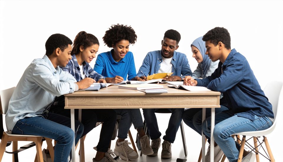 Vecteezy collaborative study session with diverse group of young 69688474