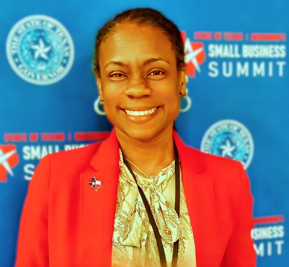 Headshot of L.D. Howard in front of Texas Governors Small Business Summit backtrop.