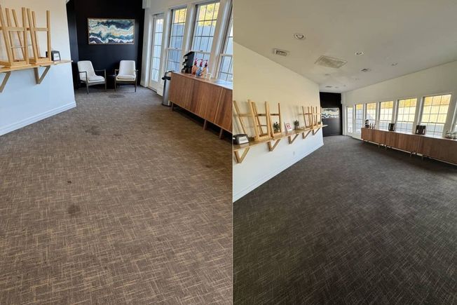 Church carpet before after