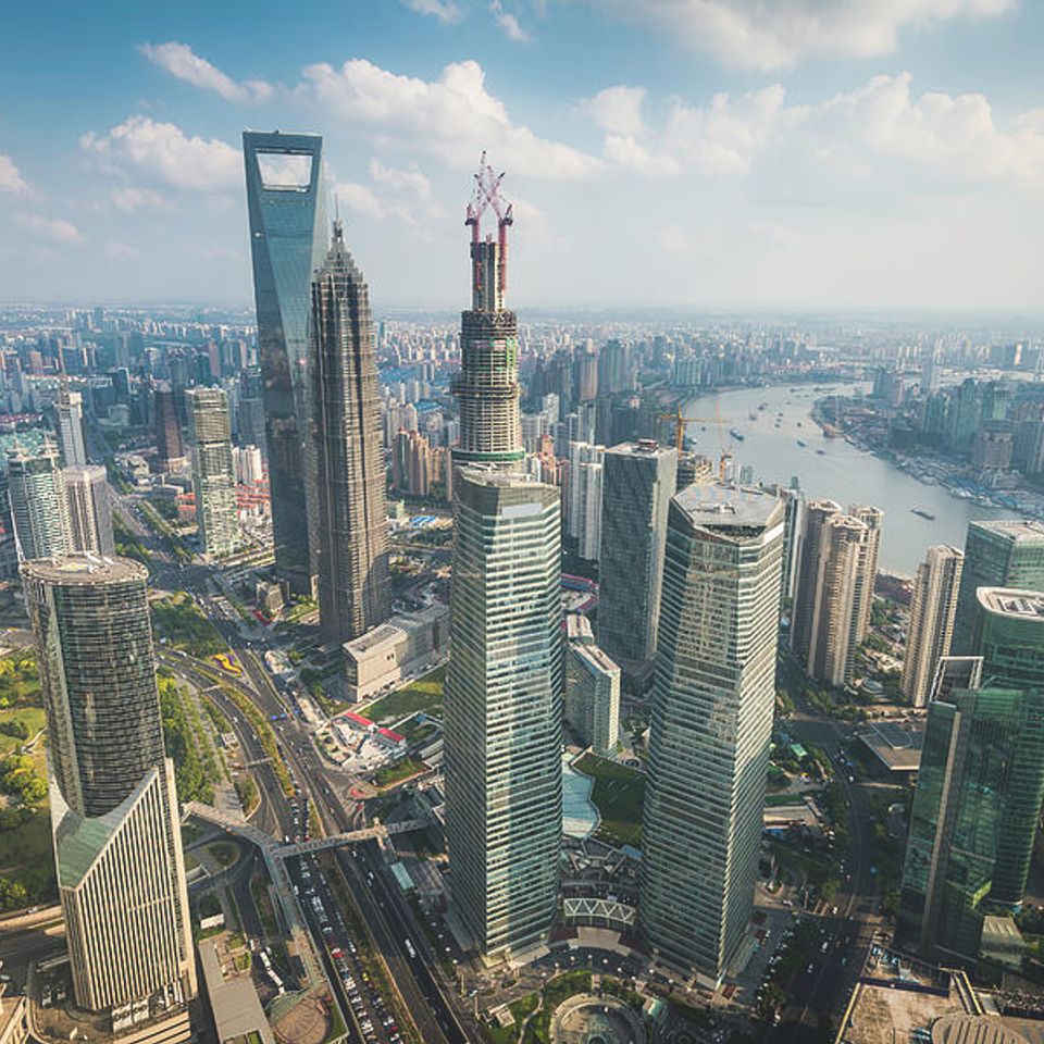Shanghai pudong skyscrapers futuristic fotovoyager
