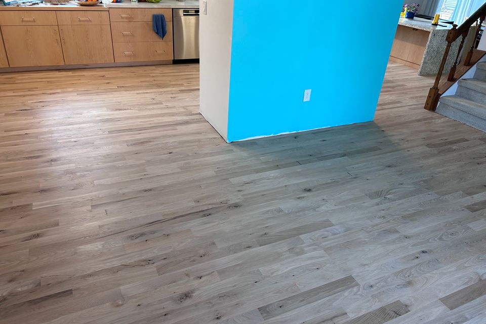Hardwood flooring job shown in an overview shot of a home in Ohio, done by Siti Floors