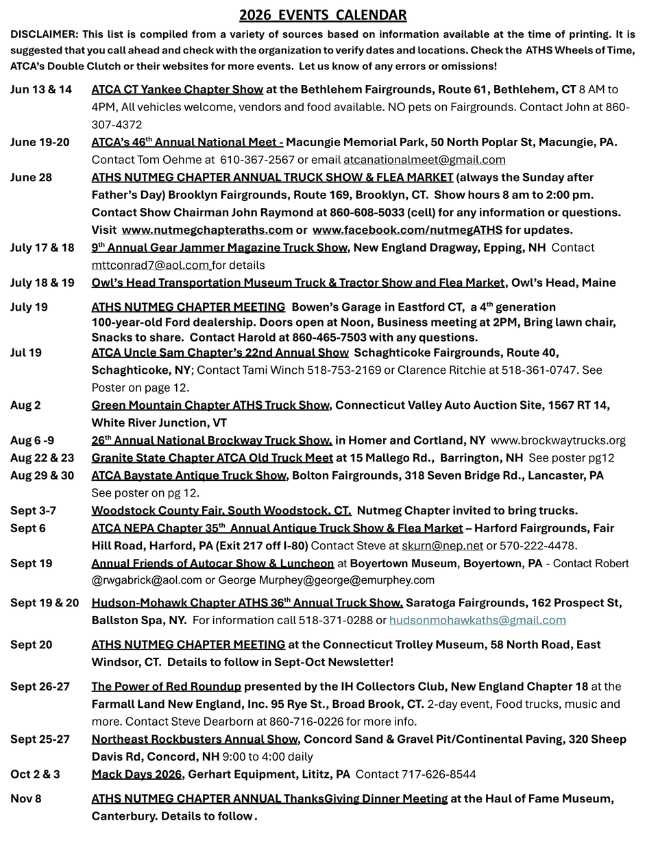 Events calendar