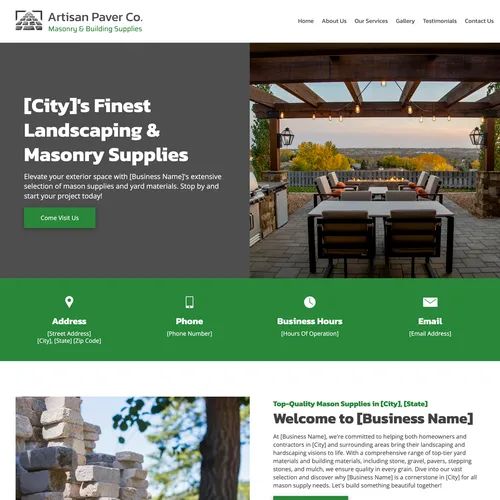 Masonry spply store website design template original