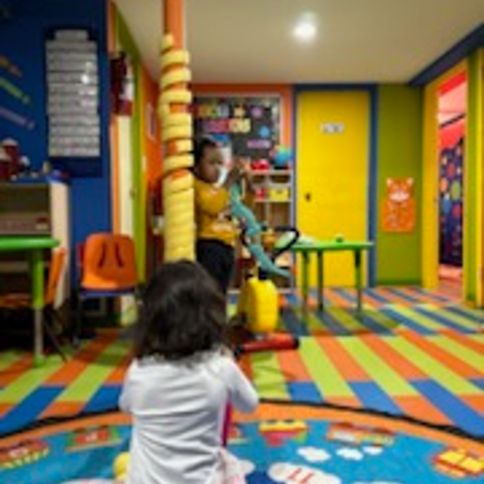 Brenda family colorful playroom