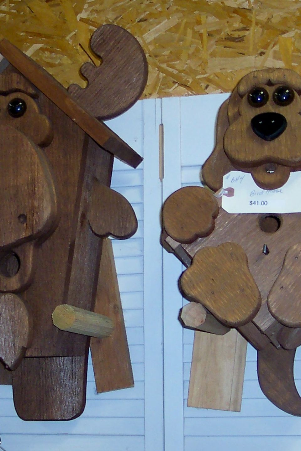 Moose and dog birdhouse